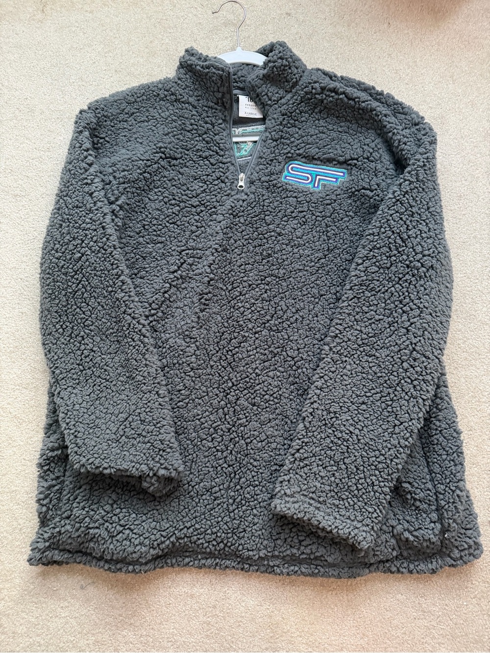 Grey Spirit Fest Quarter-Zip Sherpa Jacket